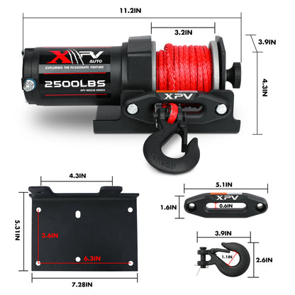 2500lbs Synthetic Winch